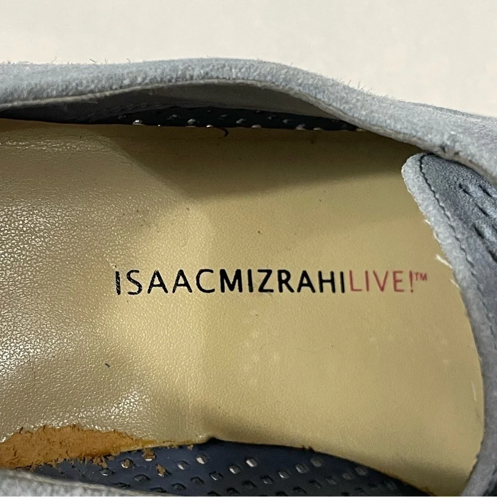 Isaac Mizrahi Live Suede Oxford Light Blue sz 6.5 Blokecore Office‎ Casual